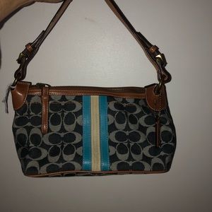 Vintage denim coach pouchette *rare denim print*